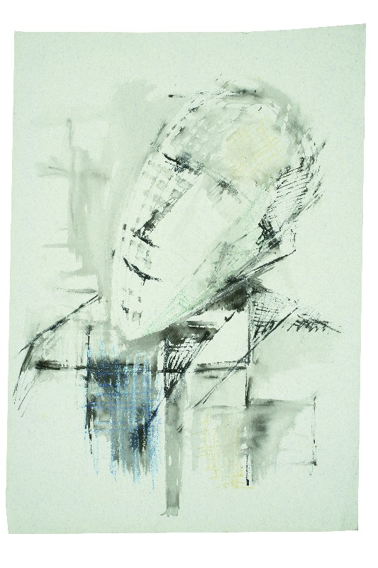 1962<br>Tempera su carta Fabriano<br>48 ^ 33,5 > cm